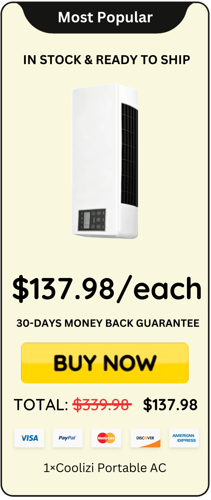 Coolizi Portable AC offer price 